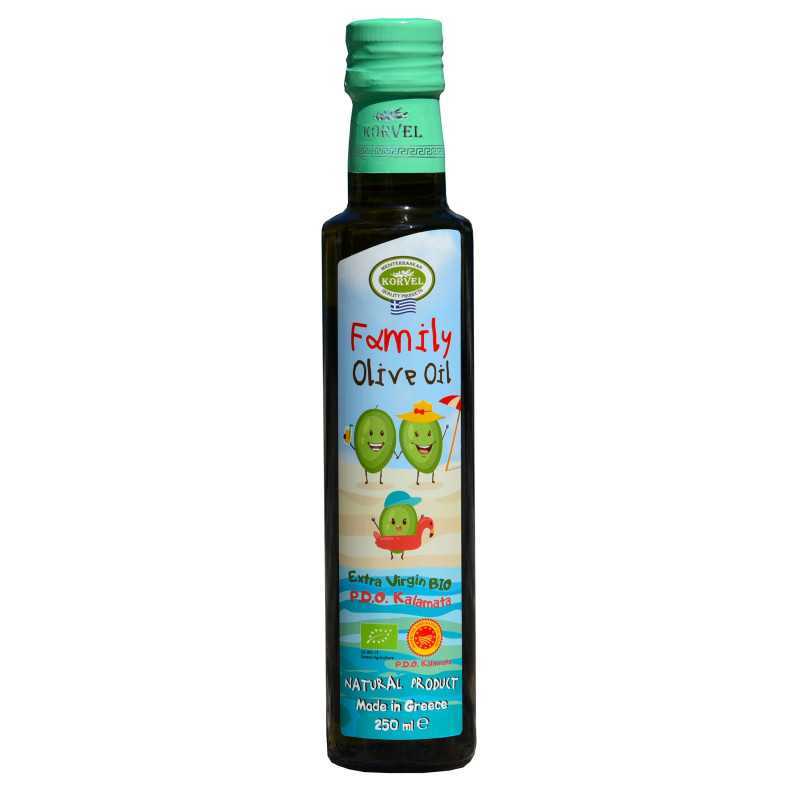 Grecka organiczna oliwa z oliwek z pierwszego tłoczenia Family Premium ChNP Kalamata - Korvel Mediterranean Quality Products