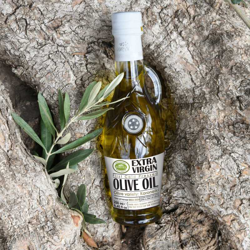 Grčko ekstra djevičansko maslinovo ulje, KORVEL, staklena boca Amphora, 250 ml