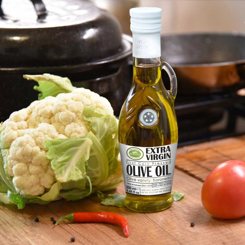 KORVEL MEDITERRANEAN QUALITY PRODUCTS>Görög extra szűz olívaolaj, KORVEL, üveg Amphora, 250 ml>Extra szűz olívaolaj