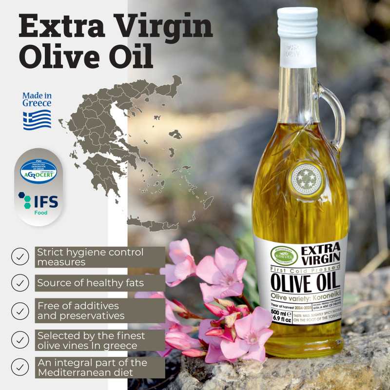 Aceite de oliva virgen extra griego, KORVEL, Amphora, 500 ml