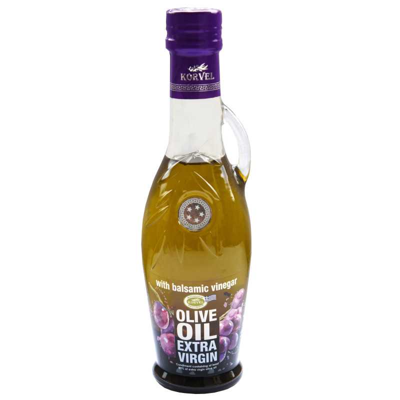 KORVEL EVOO with Balsamic Vinegar – Amphora Glass Bottle 8.45 fl oz