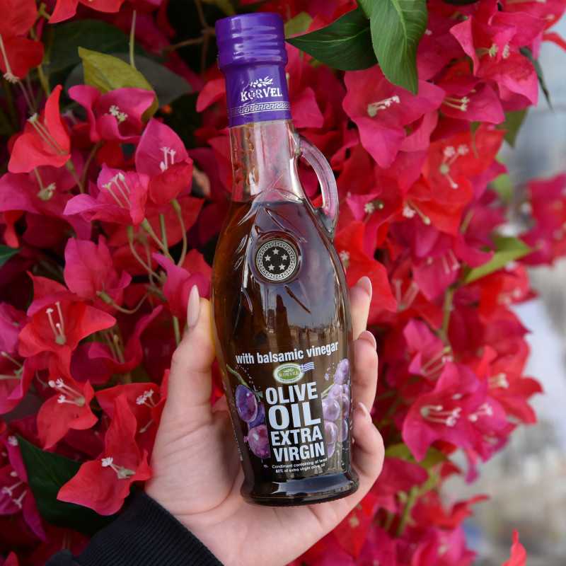KORVEL EVOO z balzamičnim kisom – steklenička Amfora 250 ml
