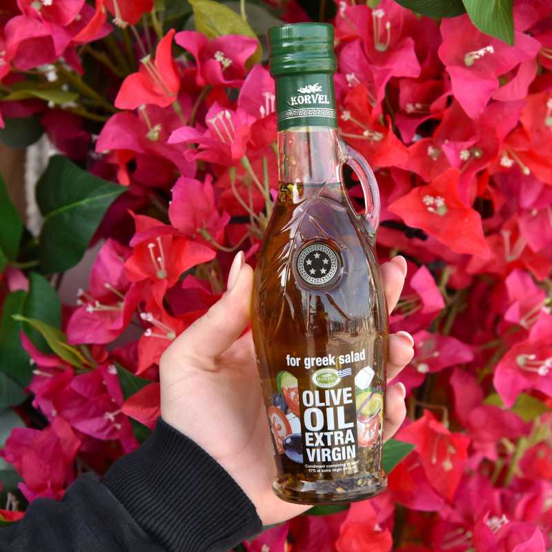 KORVEL EVOO z zelišči za grško solato – Amfora 250 ml