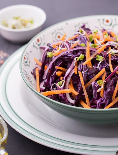 Salad with Cabbage, Carrot, and Fresh Onion