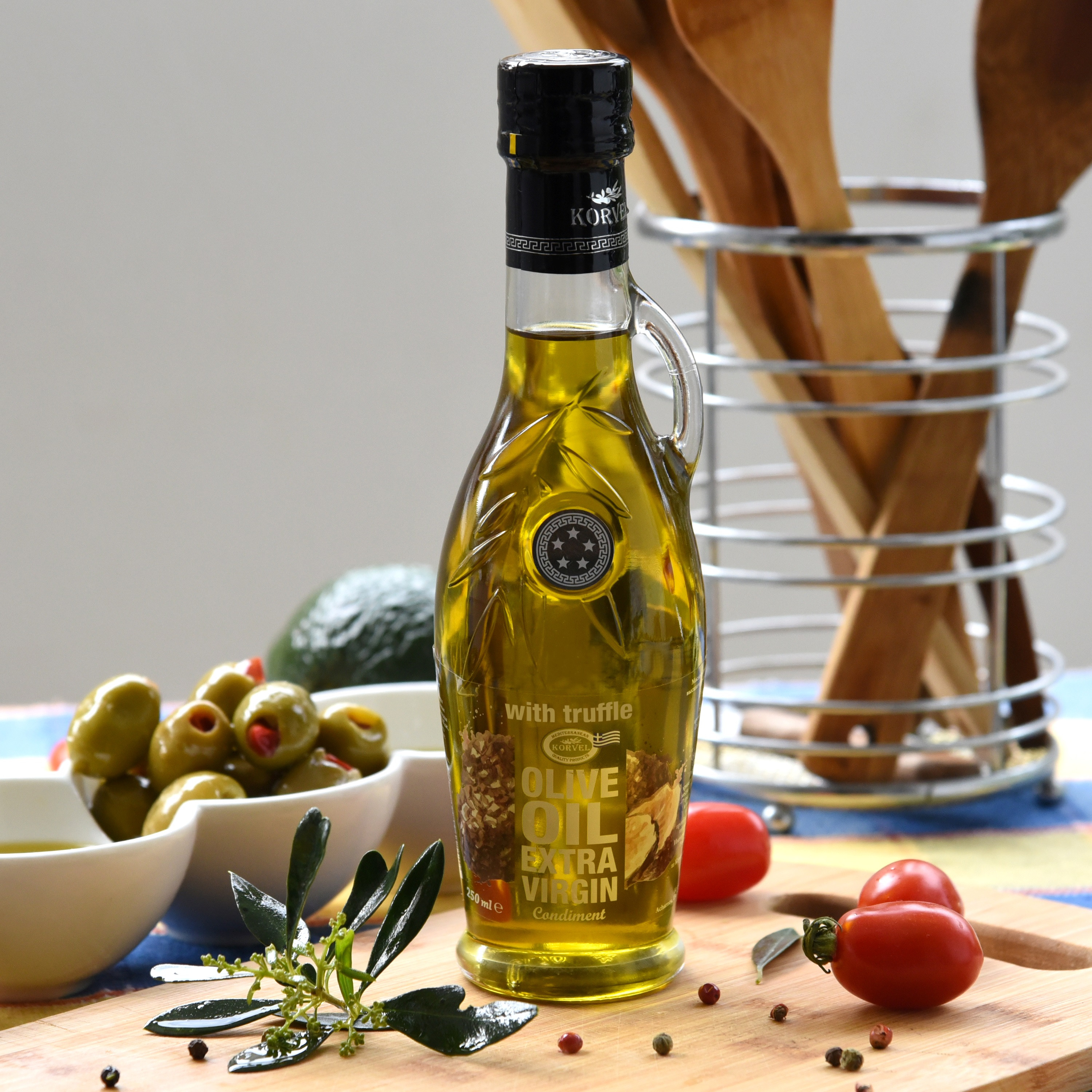 Greek Extra Virgin Olive Oil with Truffle Flavor - KORVEL